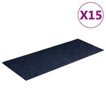vidaXL Tapis d'escalier autocollants Rectangulaire 15 Pièces 60x25cm Bleu