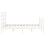 vidaXL Cadre de lit avec tête de lit blanc 120x200 cm bois massif