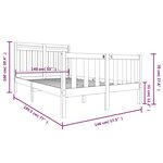 vidaXL Cadre de lit sans matelas noir bois massif 140x190 cm
