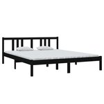 vidaXL Cadre de lit Noir Bois massif 160x200 cm