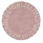 Tapis coton motif alphabet - rose - 150 Ø