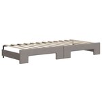 vidaXL Lit de jour avec gigogne et tiroirs taupe 100x200 cm tissu