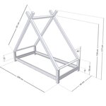 Lit tipi enfant TAHUKA 90 x 200 bleu marine
