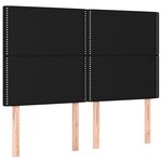 vidaXL Sommier à lattes de lit et matelas et LED Noir 140x190 cm Tissu
