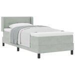 Lit à ressort avec matelas vidaXL Gris clair 90x200 cm Velours