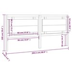 vidaXL Tête de lit Noir 205 5x4x100 cm Bois massif de pin