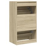 vidaXL Armoire à chaussures 2 tiroirs rabattables chêne sonoma