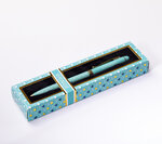 Stylo fin en métal laqué turquoise - Véronique