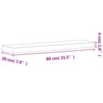 vidaXL Étagère murale 80x20x4 cm bois massif de hêtre