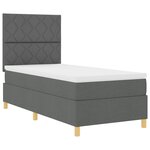 vidaXL Lit Box Spring avec Matelas Gris Foncé 100x200 cm Tissu