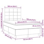 vidaXL Sommier à lattes de lit avec matelas gris foncé 120x190cm tissu
