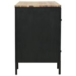 Bureau table meuble travail informatique à double piédestal bois de sapin et acier 120 cm 0502119