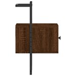 vidaXL Table de chevet murale chêne brun 35x30x51 cm bois d'ingénierie