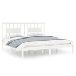 vidaXL Cadre de lit Blanc Bois massif 180x200 cm Super King