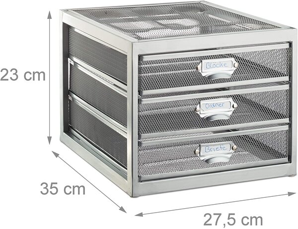 Trieur de document organiseur bureau 3 compartiments gris 13_0002900