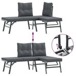 vidaXL Ensemble de bancs de jardin avec coussins 5 Pièces noir