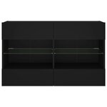 vidaXL Meuble TV mural avec lumières LED noir 98 5x30x60 5 cm