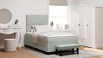 vidaXL Lit à ressorts avec matelas & banc Gris clair 120x200 cm Velours