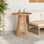 vidaXL Table de jardin Ø70x75 cm Bois massif Teck