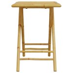 vidaXL Ensemble de bistro pliante 3 Pièces et coussins blanc crème bambou