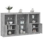 vidaXL Buffet avec lumières LED gris béton 181 5x37x100 cm