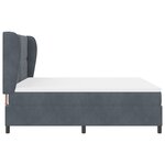 Lit à ressorts vidaXL avec matelas gris foncé 180x200 cm velours