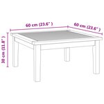 vidaXL Table de Jardin 60x60x30 cm Bois Massif Teck
