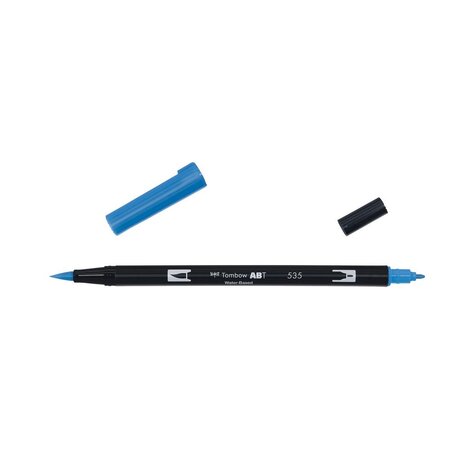 Feutre dessin double pointe abt dual brush pen 535 bleu cobalt tombow