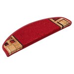 vidaXL Tapis d'escalier autocollants 15 Pièces Rouge 65x21x4 cm