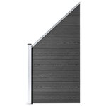 vidaXL Ensemble de panneau de clôture WPC 1657x(105-186) cm Noir