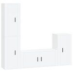 vidaXL Ensemble de meubles TV 4 Pièces Blanc brillant Bois d'ingénierie
