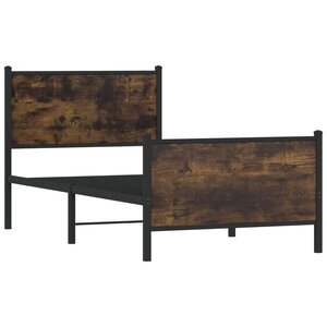 vidaXL Cadre de lit en métal sans matelas chêne fumé 75x190 cm