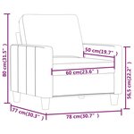 vidaXL Fauteuil Gris 60 cm Similicuir