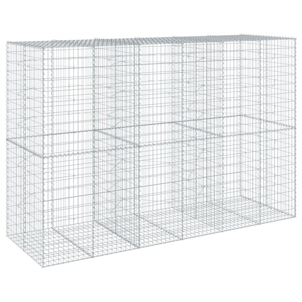 vidaXL Panier gabion avec couvercle 300x100x200 cm fer galvanisé