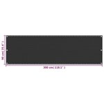 vidaXL Écran de balcon Anthracite 90x300 cm PEHD