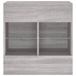 vidaXL Meuble TV mural avec lumières LED sonoma gris 58 5x30x60 5 cm