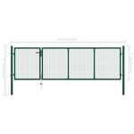 vidaXL Portillon Acier 350x100 cm Vert