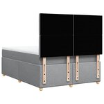 vidaXL Sommier à lattes de lit avec matelas Gris clair 140x190cm Tissu