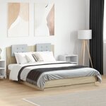 vidaXL Cadre de lit tête de lit et lumières LED chêne sonoma 120x190cm