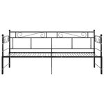 vidaXL Cadre de canapé-lit extensible sans matelas Noir Métal 90x200cm