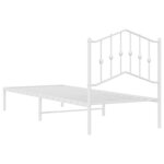 vidaXL Cadre de lit métal sans matelas avec tête de lit blanc 90x190cm