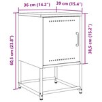 vidaXL Table de chevet vert olive 36x39x60 5 cm acier