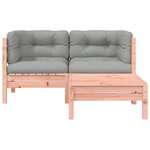 vidaXL Canapé de jardin avec coussins et repose-pied 2 places
