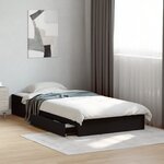 vidaXL Cadre de lit avec tiroirs sans matelas noir 100x200 cm