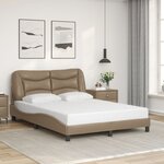 vidaXL Cadre de lit sans matelas cappuccino 120x200 cm similicuir