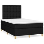 vidaXL Sommier à lattes de lit matelas et LED noir 120x190 cm tissu
