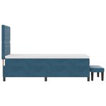 vidaXL Lit à Ressorts avec Matelas & Banc Bleu Foncé 100x200 cm Velours