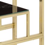 vidaXL Table console doré acier inoxydable et verre trempé