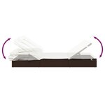 vidaXL Transat 2 places avec toit pliable marron 213x118x97 cm
