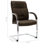 Chaise fauteuil siège de bureau informatique étude cantilever tissu brun 02_0023994
